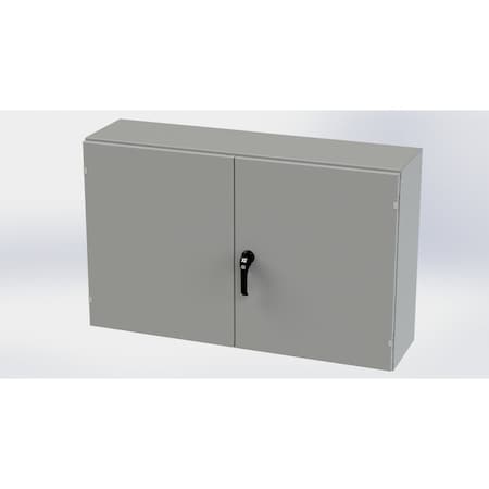 Saginaw Control & Engineering 3 Point Latch with Padlock Handle Electrical Enclosures, 30 in H, 12 in D, 48 in W, NEMA 3R, 12, 13 SCE-304812WFLP